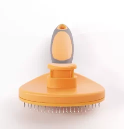New! Precious Tails Retractable Slicker Brush, Orange