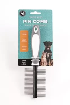 New! Precious Tails Double Sided Pin Comb, White -Pet Supply Store 2295856 A2