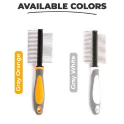 New! Precious Tails Double Sided Pin Comb, White -Pet Supply Store 2295856 A4