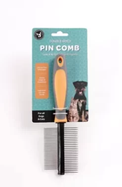 New! Precious Tails Double Sided Pin Comb, Orange -Pet Supply Store 2295857 A2