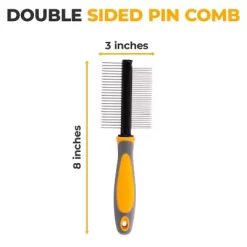 New! Precious Tails Double Sided Pin Comb, Orange -Pet Supply Store 2295857 A5