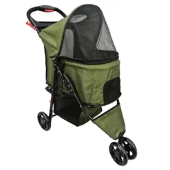 New! AmorosO Green Pet Jogger Stroller Travel, 6557A