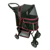 New! AmorosO Black Pink Pet Stroller Carrier, 6771