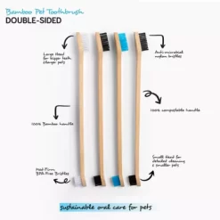 New! Mighty Mutt Double-Sided Bamboo Dog And Cat Toothbrush Soft Bristles, Ergonomic Handle -Pet Supply Store 2309247 A2